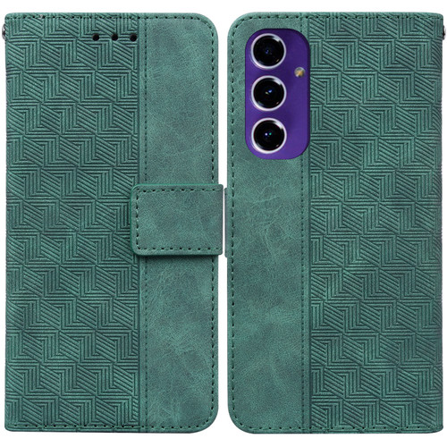 Samsung Galaxy A16 5G Geometric Embossed Leather Phone Case - Green